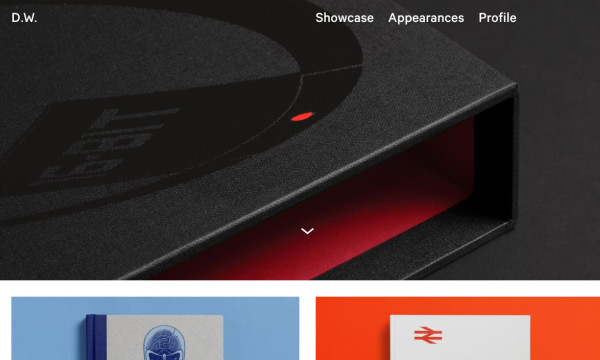 Screenshot of Darren Wall's homepage revealing some projects.