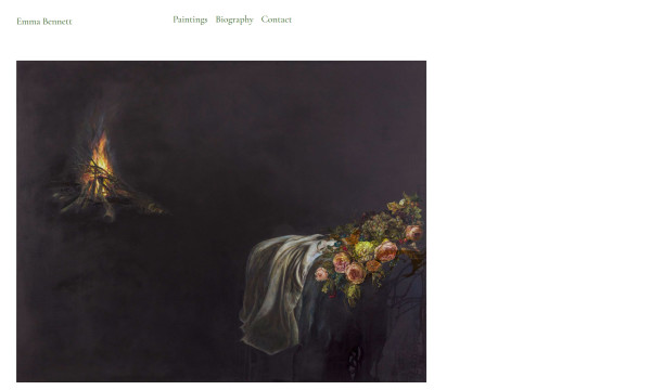 homepage of Emma Bennett's website.