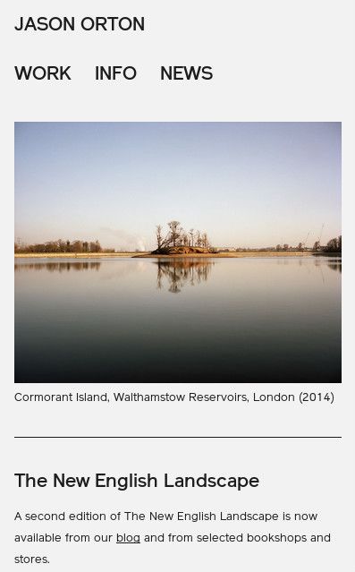 Screenshot of photographer Jason Orton's homepage.