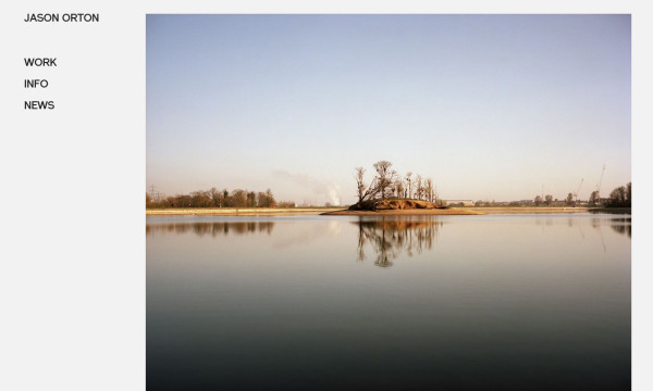 Screenshot of photographer Jason Orton's homepage as it appears on a desktop screen.