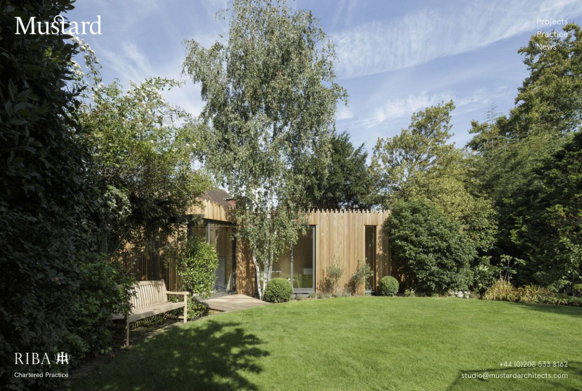 Homepage of Mustard Architects.