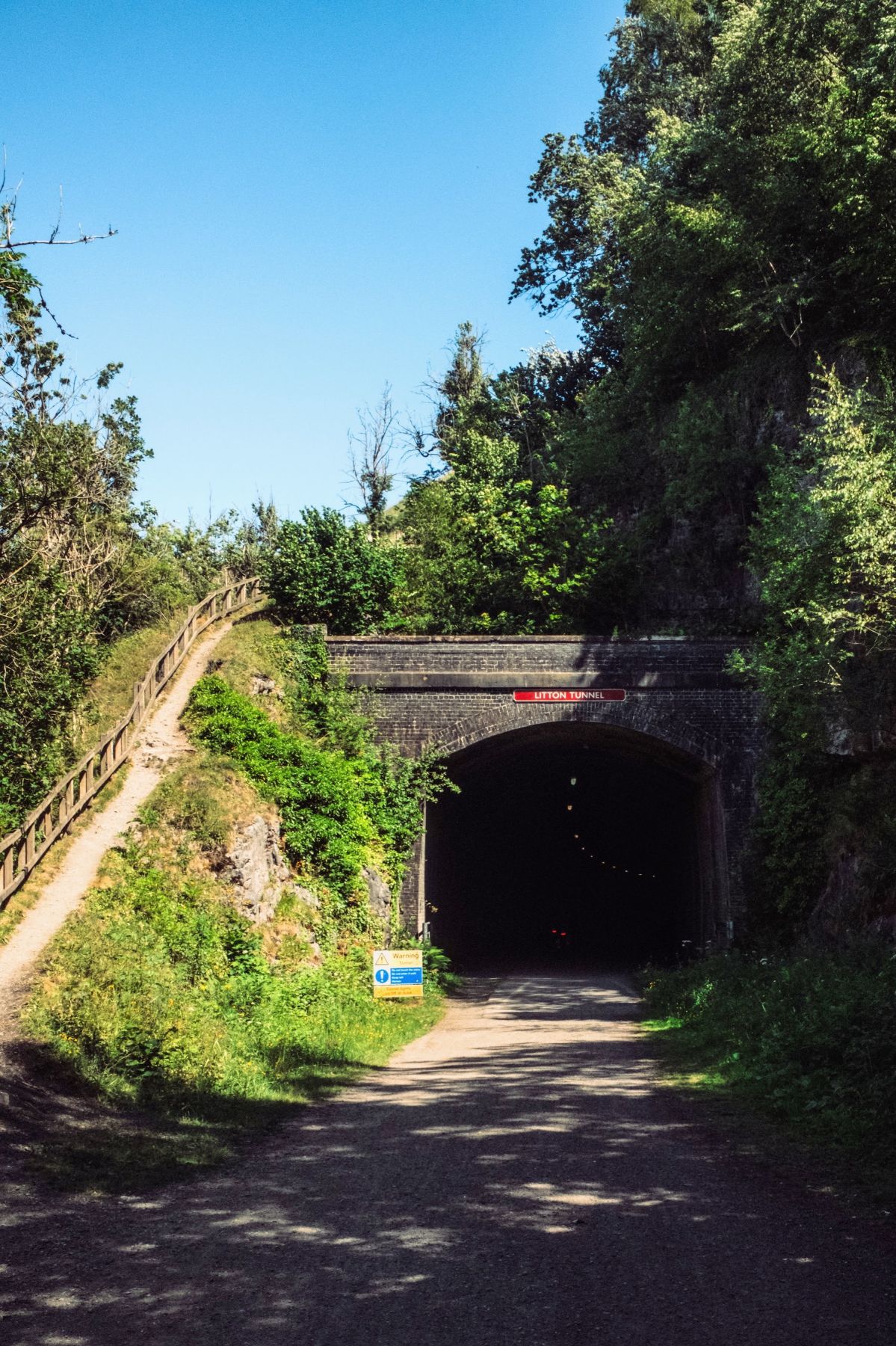 A railway tunnel that has been converted to a walking trail.