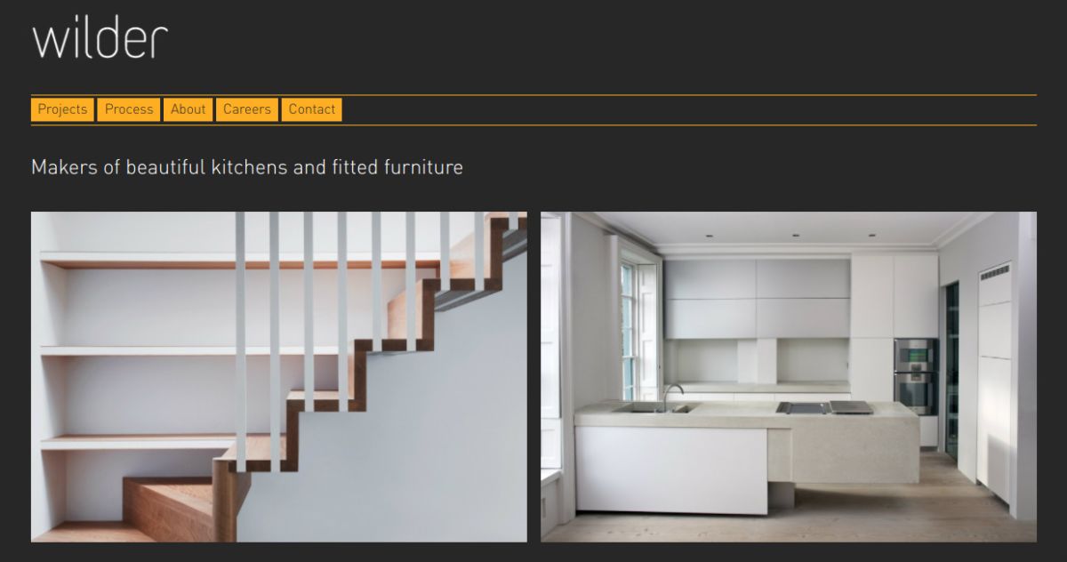 Wilder furniture designers and makers homepage.