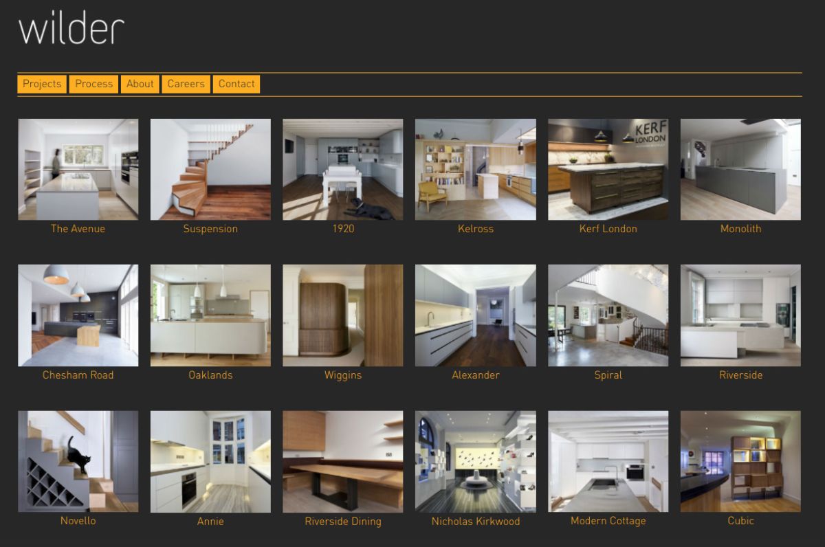 Project listing for Wilder furniture designers and makers.